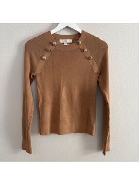 Women's LOFT Brown Crew Neck Sweater Size S | [AB0249]